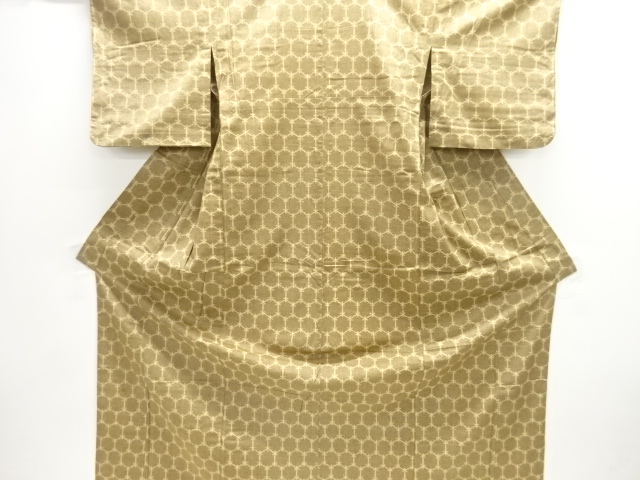 JAPANESE KIMONO / ANTIQUE HITOE KIMONO / SILK / TSUMUGI / WOVEN KIKKO
